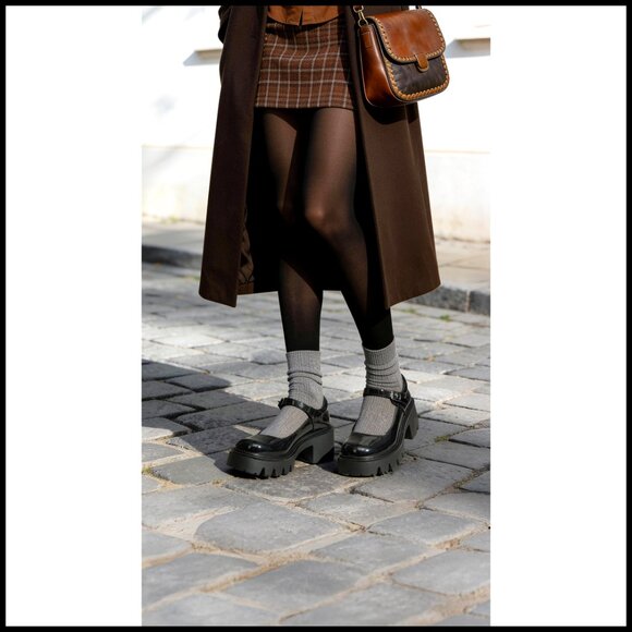 Chunky Platform Mary Jane Pumps Retro Y2K Style Ankle Strap Dress Shoes - Picture 7 of 7